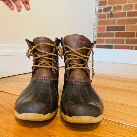 SPERRY Girl's Saltwater Waterproof Duck Rain Boots - Picture 4 of 13